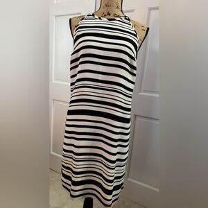 Banana Republic Black and White Halter Sheath Dress